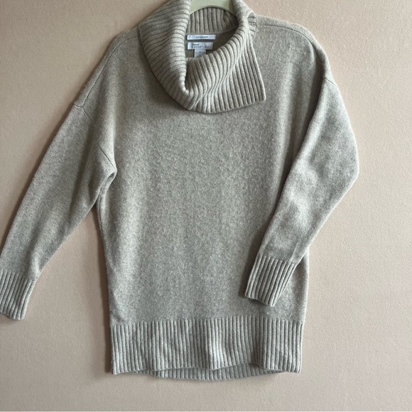 Nordstrom Signature 100% Cashmere Pullover Cowl Neck Oversized Beige Size S - Picture 2 of 14